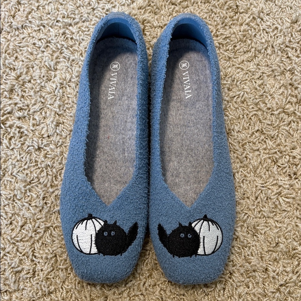 VIVAIA | Teddy Bear and Cat Embroidered Mink Slippers (2 pairs) - Picture 7 of 11